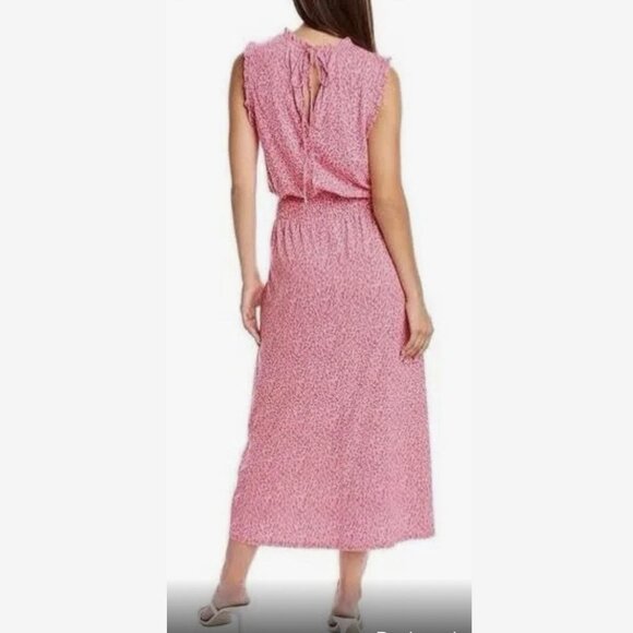 New! H by Halston Garden Scroll Bright Rose Maxi Dress Size Small 47653 - Picture 3 of 15